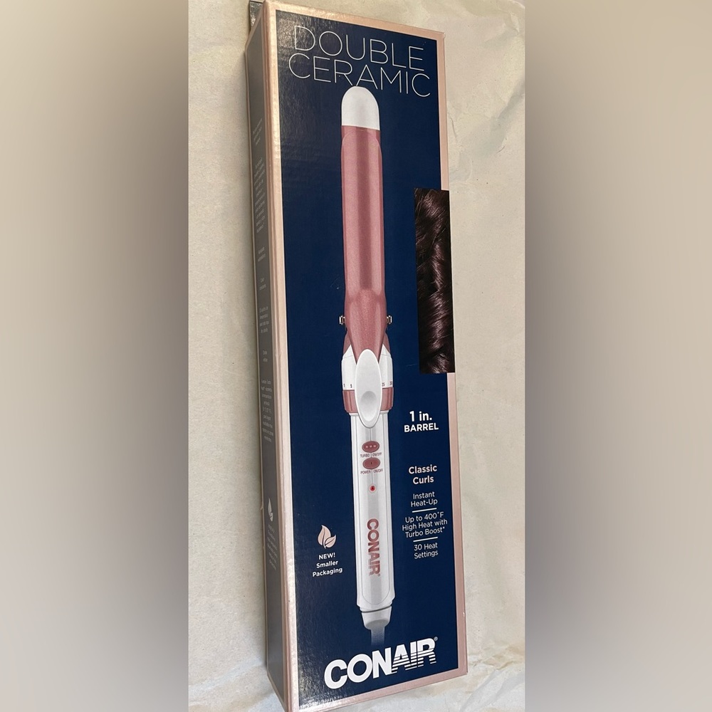 Conair 1 inch barrel double ceramic hair curling iron.